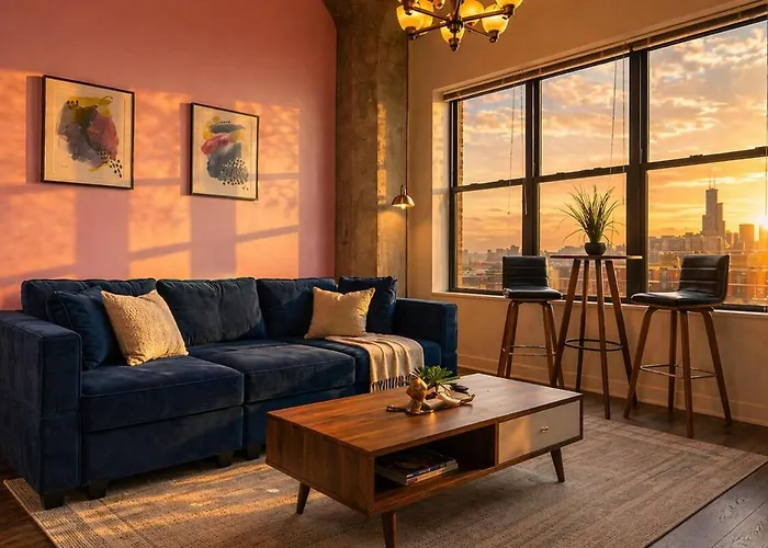 Modern 2Br Loft With Amazing City Skyline View And Optional Parking For 8 Guests Near Mccormick Place And Soldier Field Chicago acceptant les animaux